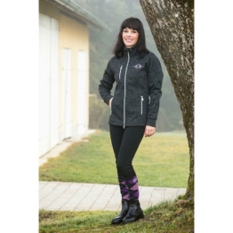 Covalliero Strick-Softshelljacke Reitjacke Erina für Damen, M, black