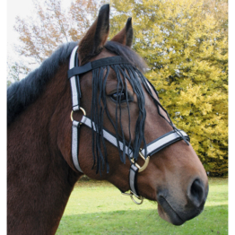 Fliegenfransenband für Pferde, Pony, schwarz