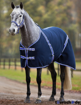 RugBe Classic Pferdedecke aus Fleece, 145 cm, schwarzblau / flieder